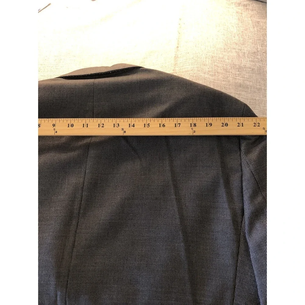 Hart Schaffner Marx Blazer 46R Black Micro Stripe Classic Suit Coat Jacket USA